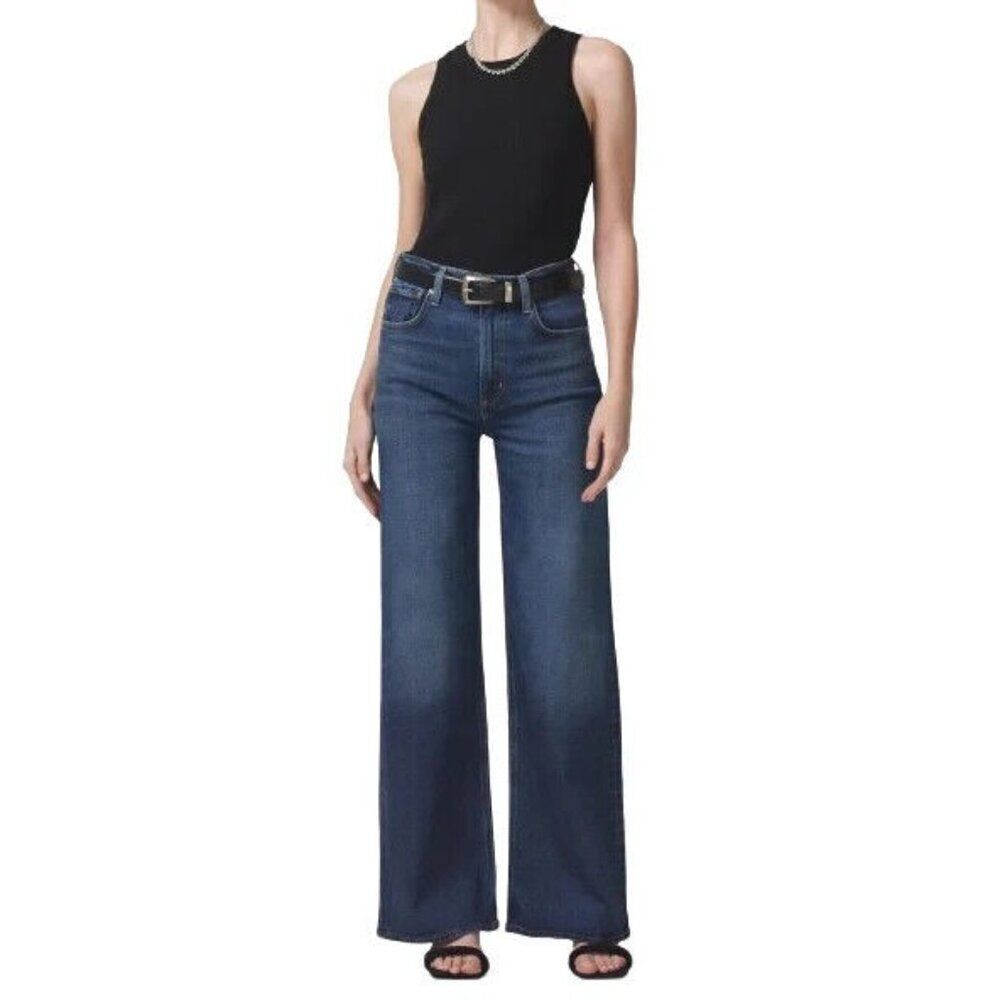 Citizens Of Humanity Paloma‎ Baggy Wide Leg Jeans Womens 30 Dark Wash Everdeen